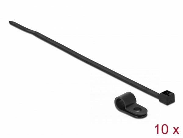 Befestigungsschelle 4,8 mm mit Kabelbinder L 150 x B 2,5 schwarz, Delock® [18862]