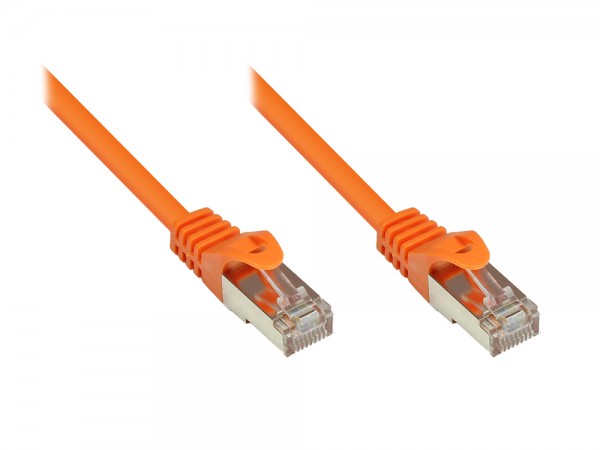 RNS® Patchkabel mit Rastnasenschutz, Cat. 5e, SF/UTP, PVC, 100MHz, orange, 25m, Good Connections®