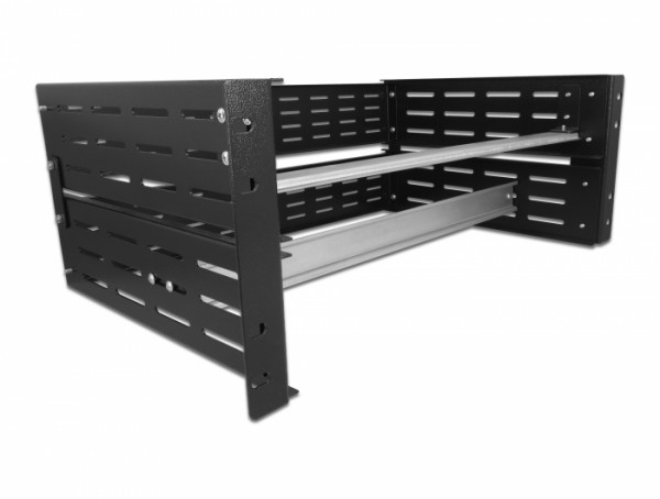 19" Hutschienenhalterung 4 HE, schwarz, Delock® [42632]