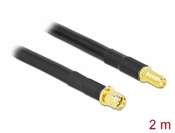 Antennenkabel SMA Stecker zu SMA Buchse LMR/CFD300 2 m low loss, Delock® [90461]