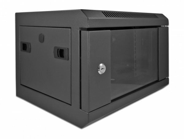 10" Netzwerkschrank mit Glastür 4 HE schwarz, Delock® [43379]