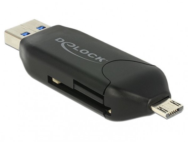 Card Reader OTG USB 3.0 SD + microSD für Smartphones, Delock® [91734]