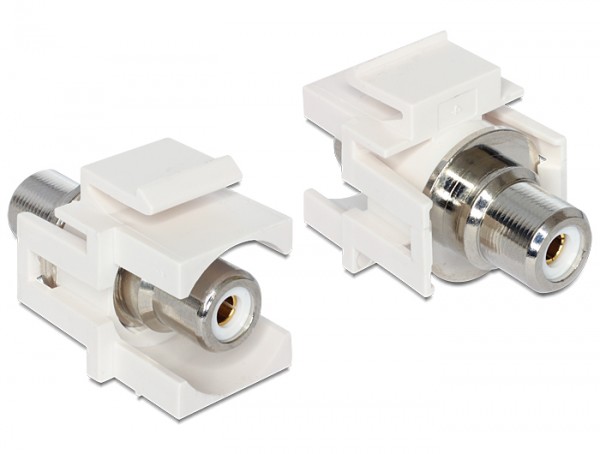 Keystone Jack, Cinch Buchse an Cinch Buchse, weiß, Delock® [86307]