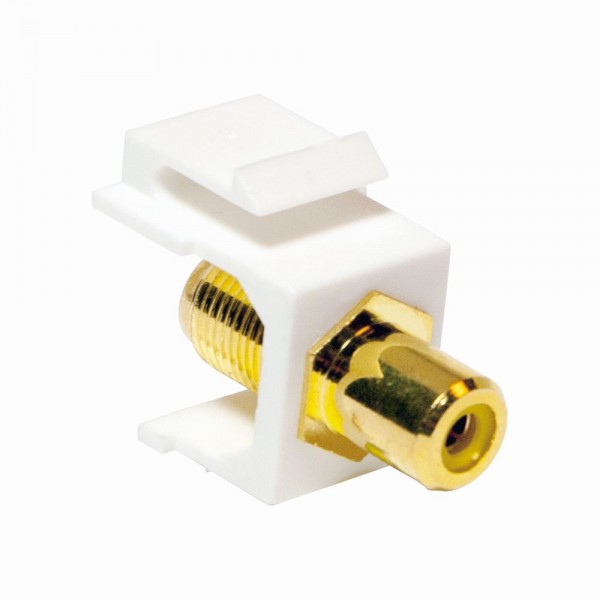 Keystone Verbinder Cinch Buchse an F Buchse - gelb, LogiLink® [NK0026]