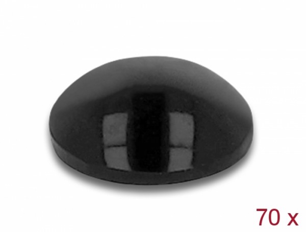 Gummifüße rund selbstklebend 8 x 3 mm 70 Stück schwarz, Delock® [18308]