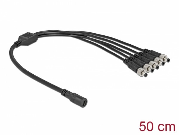 DC Verteilerkabel 5,5 x 2,1 mm 1 x Buchse zu 5 x Stecker verschraubbar, Delock® [86590]