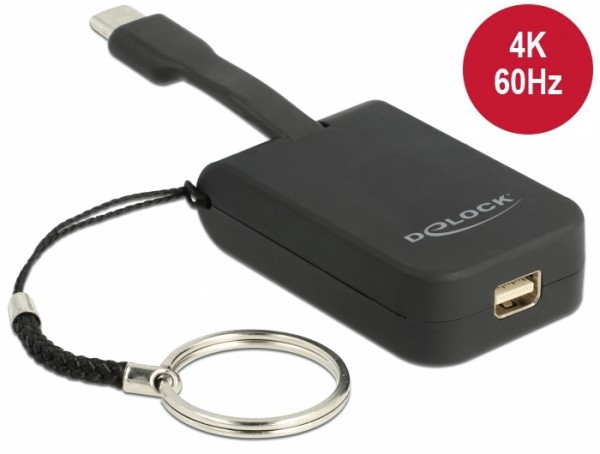 USB Type-C™ Adapter zu mini DisplayPort (DP Alt Mode) 4K 60 Hz - Schlüsselanhänger, Delock® [63939]