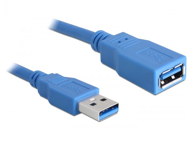 Verlängerungskabel USB 3.0 Typ-A Stecker an USB 3.0 Typ-A Buchse 2 m blau, Delock® [82539]