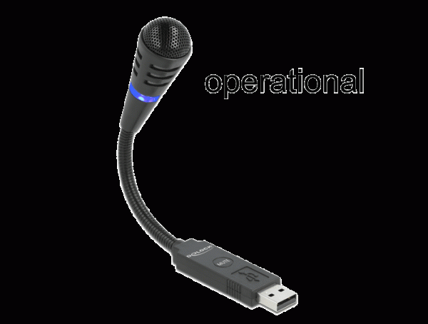 USB Mikrofon mit Schwanenhals und Mute Button , Delock® [66499]