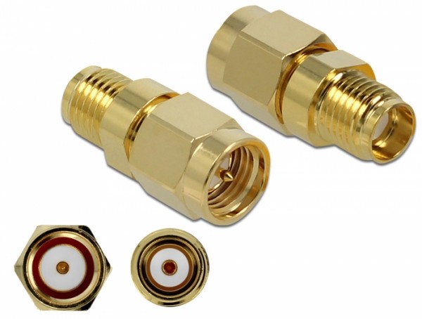Adapter SMA Stecker an SMA Buchse 10 GHz, Delock® [89972]
