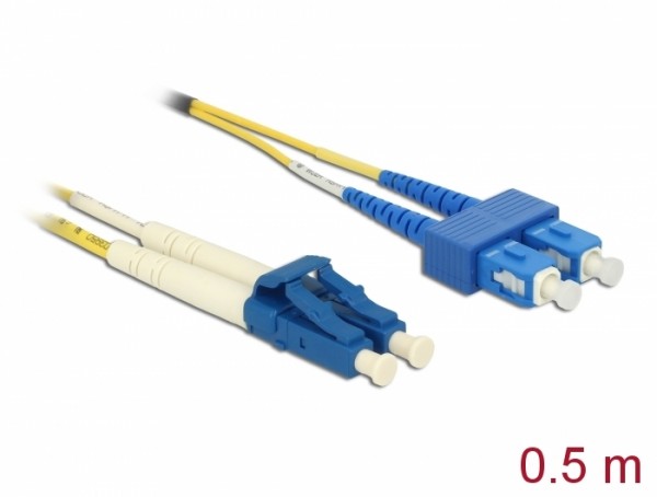 Kabel Lichtwellenleiter LC > SC Singlemode OS2 0,5 m, Delock® [86548]
