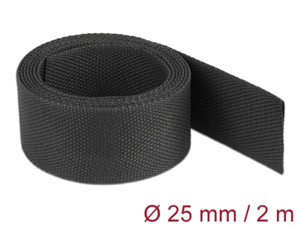 Gewebeschrumpfschlauch 2 m x 25 mm Schrumpfungsrate 2:1 schwarz, Delock® [20795]