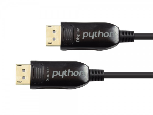Optisches Hybrid DisplayPort 1.2 Anschlusskabel, 4K2K / UHD 60Hz, vergoldete Stecker und Kupferkontakte, schwarz, 100m, PYTHON® Series