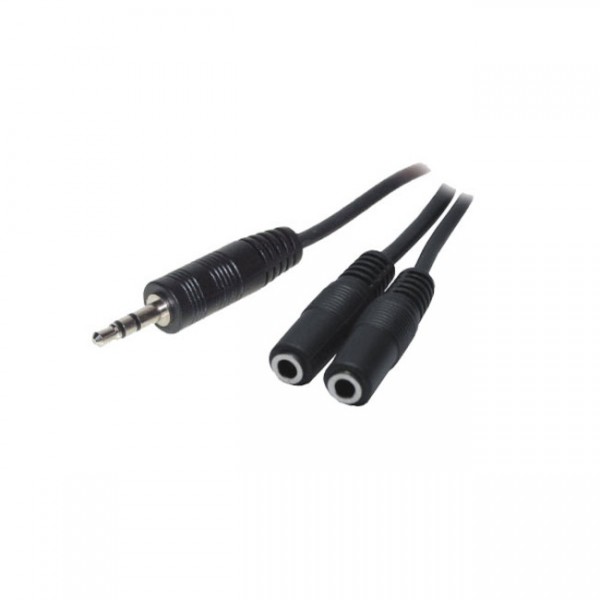 Audio Y-Kabel 3,5mm Klinke Stecker / 2x Buchse Länge: 0,20m, Good Connections®