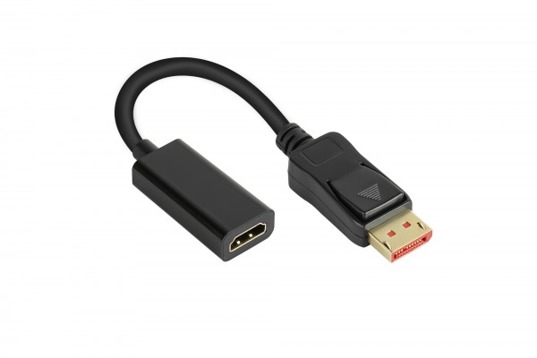 Adapter DisplayPort 1.4 Stecker an HDMI 2.0b Buchse, 4K @60Hz, vergoldete Kontakte, ca. 20cm, Good Connections®