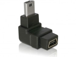 Adapter, USB B mini 5pin Stecker an Buchse 90° nach oben gewinkelt, Delock® [65097]