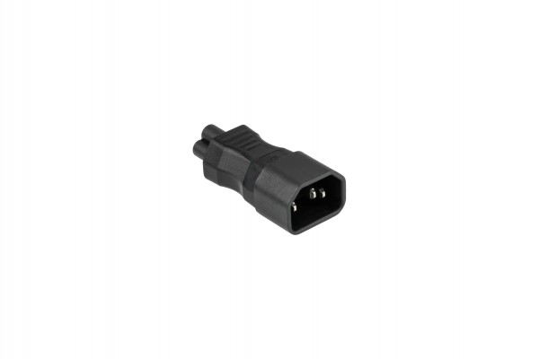 kabelmeister® Stromadapter Kaltgeräte-Stecker C14 (gerade) an Buchse C5 (gerade), schwarz