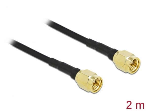 Antennenkabel SMA Stecker zu SMA Stecker LMR/CFD100 2 m low loss, Delock® [90469]