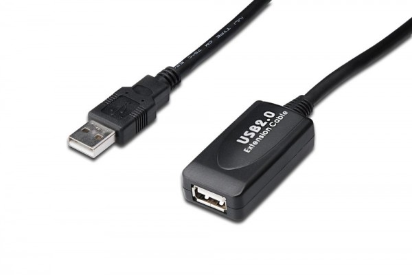 USB 2.0 Repeater Kabel, USB A male / A female Länge 15m Digitus® [DA-73101]