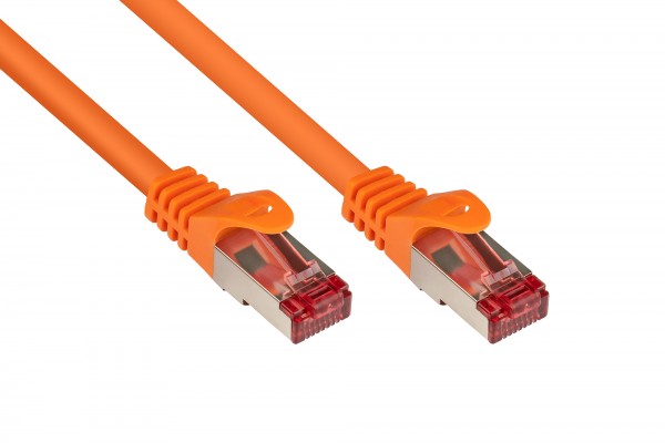 RNS® Patchkabel mit Rastnasenschutz, Cat. 6, S/FTP, PiMF, PVC, 250MHz, orange, 15m, Good Connections®
