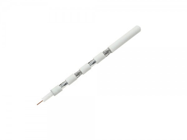 Koaxial Verlegekabel SAT, 75 Ohm, 4x geschirmt, weiß, 100m, LogiLink® [CPV0037]