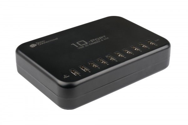 USB-Desktop-Schnellladestation 120W, 10-Port (10x USB-A), schwarz, Good Connections®