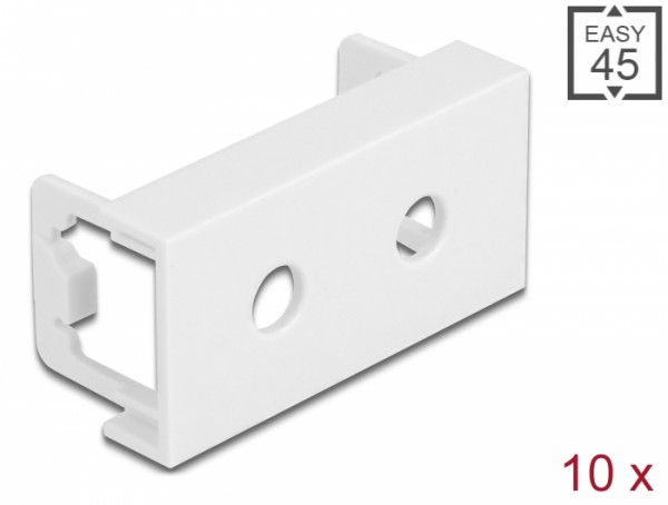 Easy 45 Modulblende Loch-Ausschnitt 2 x M6, 45 x 22,5 mm 10 Stück weiß, Delock® [81369]