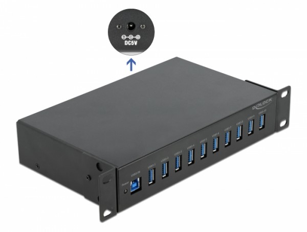 10? Industrie Hub 10 x USB 3.2 Gen 1 Typ-A, Delock® [64112]