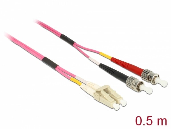 Kabel Lichtwellenleiter LC zu ST Multimode OM4 0,5 m, Delock® [86547]