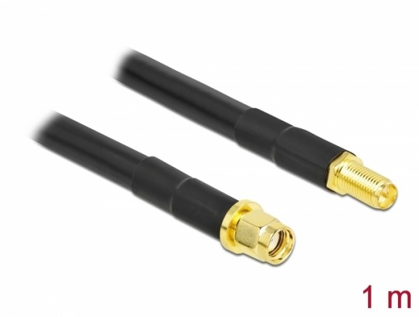 Antennenkabel RP-SMA Stecker zu RP-SMA Buchse LMR/CFD300 1 m low loss , Delock® [90462]