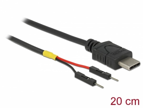 USB Stromkabel Typ-C auf 2 x Pfostenstecker einzeln Strom 20 cm, Delock® [85419]