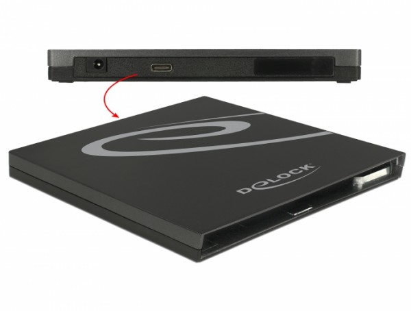 Externes Gehäuse für Ultra Slim SATA Laufwerke 9,5 mm > USB Type-C™ Buchse, Delock® [42595]