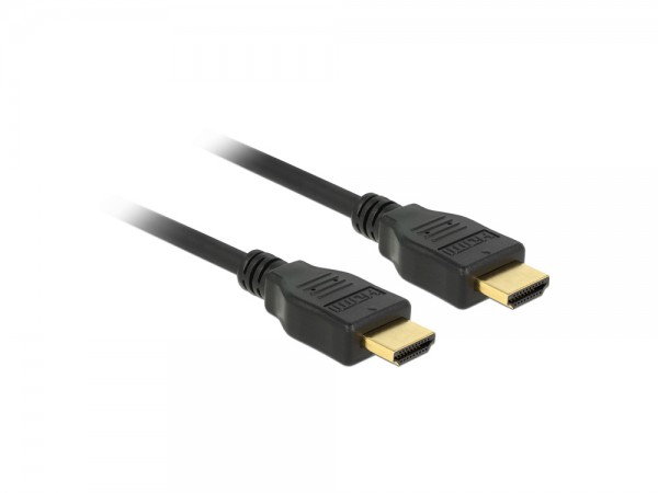 Anschlusskabel, High Speed HDMI mit Ethernet, A Stecker an A Stecker, 4K, schwarz, 1m, Delock® [84713]