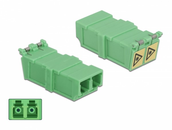 LWL Kupplung mit Laserschutzklappe LC Duplex Buchse zu LC Duplex Buchse 4 Stück, Delock® [85927]