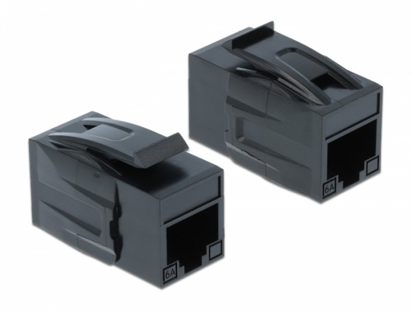 Keystone Modul RJ45 Buchse an RJ45 Buchse Cat.6A UTP schwarz, Delock® [86298]