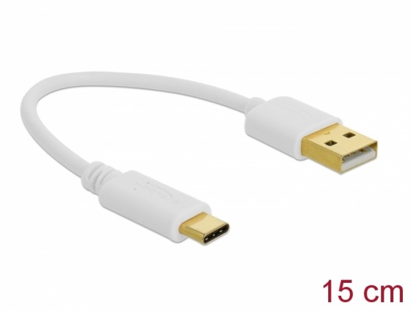 USB Ladekabel Typ-A zu USB Type-C™ 15 cm, Delock® [85355]