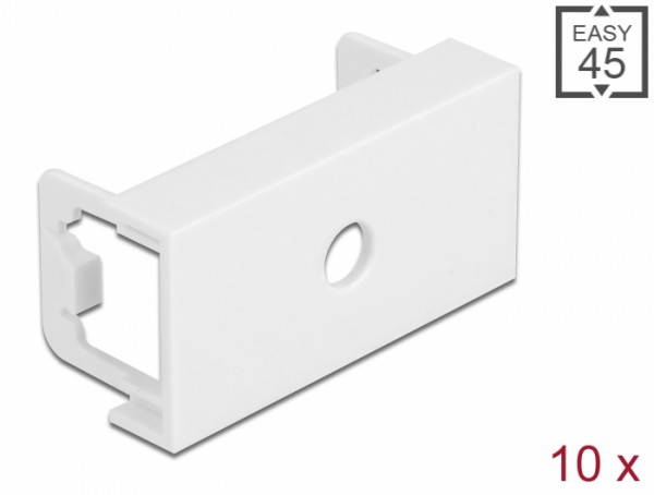 Easy 45 Modulblende Loch-Ausschnitt M6, 45 x 22,5 mm 10 Stück weiß, Delock® [81368]