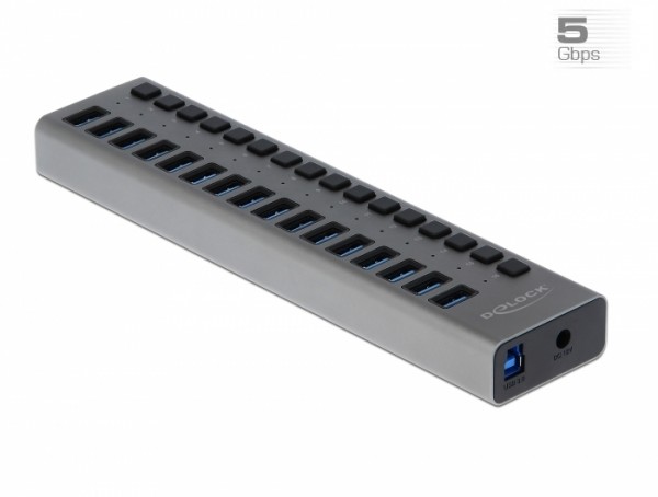 Externer SuperSpeed USB Hub mit 16 Ports + Schalter, Delock® [63739]