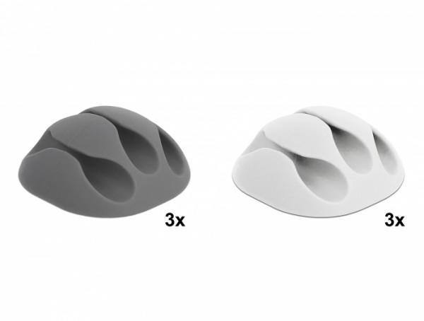 Kabelhalter mit 3 Durchführungen Set 6 Stück, Delock® [18297]