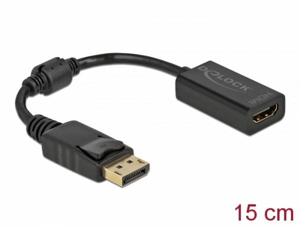 Adapter DisplayPort 1.1 Stecker zu HDMI Buchse Passiv schwarz, Delock® [61011]