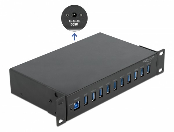 10" Industrie Hub 10"x USB 3.2 Gen 1 Typ-A, Delock® [64112]