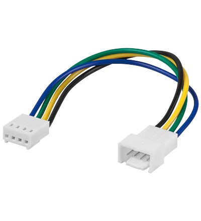 Lüfter Verlängerungskabel, 4 pol. Stecker an 4 pol. Kupplung, 15cm, Good Connections®