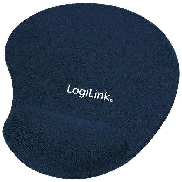 LogiLink® Mousepad mit Silikon Gel Handauflage, blau [ID0027B]
