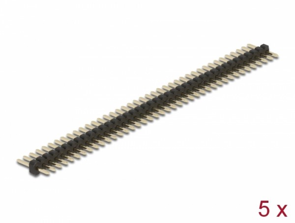 Stiftleiste 40 Pin, Rastermaß 1,27 mm, 1-reihig, gerade, 5 Stück, Delock® [66688]