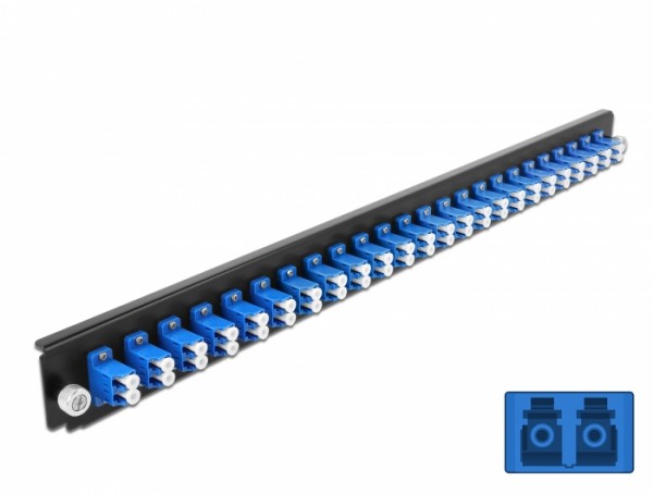 19" Spleißbox Frontblende 24 Port LC Duplex blau, Delock® [43357]