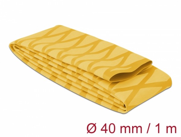 Schrumpfschlauch X-Muster rutschfest 1 m x 40 mm gelb, Delock® [19605]