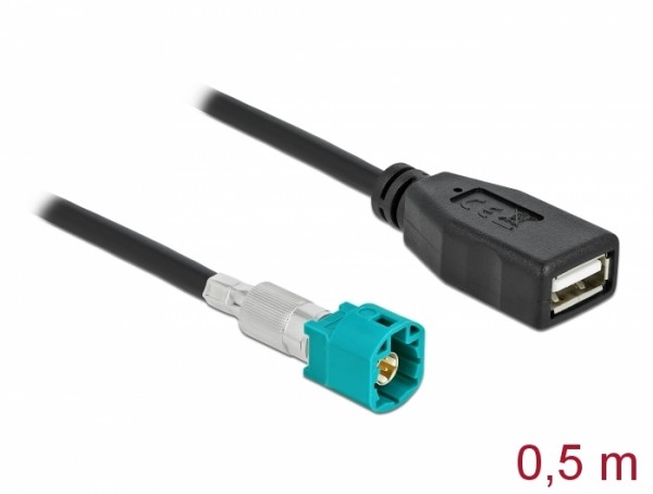 Kabel HSD Z Stecker zu USB 2.0 Typ-A Buchse 0,5 m , Delock® [90310]