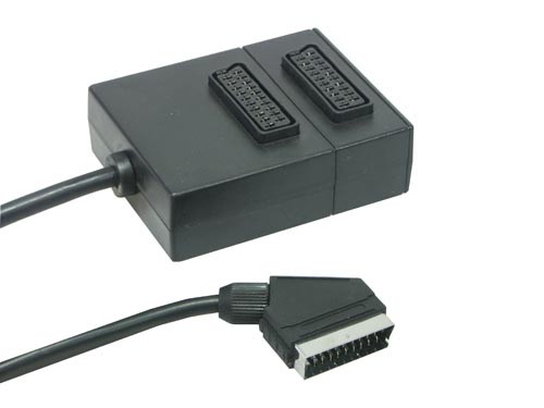 Verteiler Scart Stecker an 2x Scart Buchse, Good Connection®