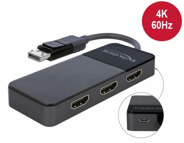 DisplayPort 1.4 Splitter 1 x DisplayPort zu 3 x HDMI MST, Delock® [87770]