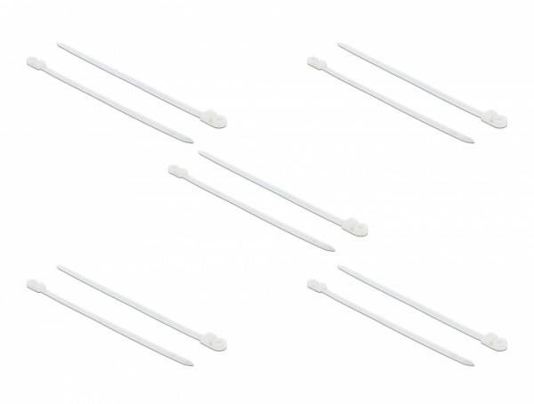 Kabelbinder mit Befestigungsöse L 400 x B 7,6 mm weiß 10 Stück, Delock® [18948]